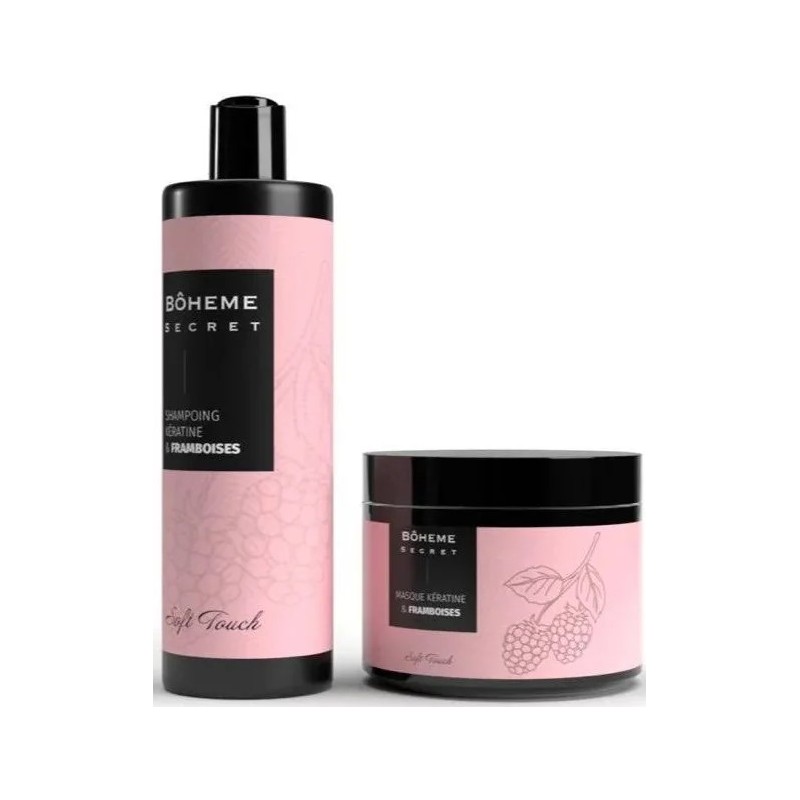 Shampoing & Masque Kératine Framboise 500 ml - Bôheme Secret