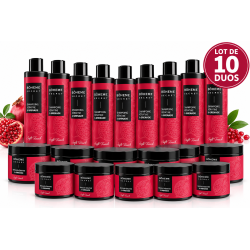 Lot X10 Shampoing & Masque Kératine Grenade - Bôheme Secret 500 ml