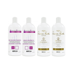 2 KITS LISSAGE BRESILIEN 500 ML ESSENTIAL KERATIN ET PREMIUM KERATIN CAVIAR
