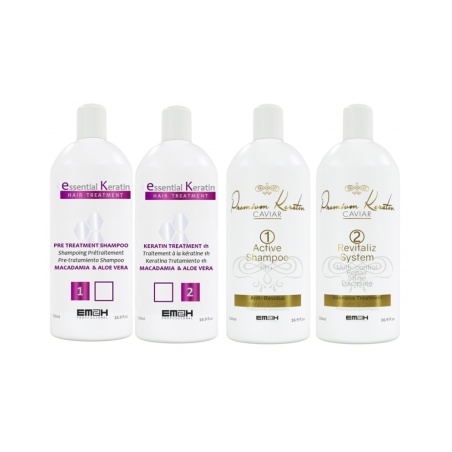 2 KITS LISSAGE BRESILIEN 500 ML ESSENTIAL KERATIN ET PREMIUM KERATIN CAVIAR