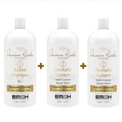 2 LITRES PREMIUM KERATIN CAVIAR 1 SHAMPOING CLARIFIANT 1000 ML