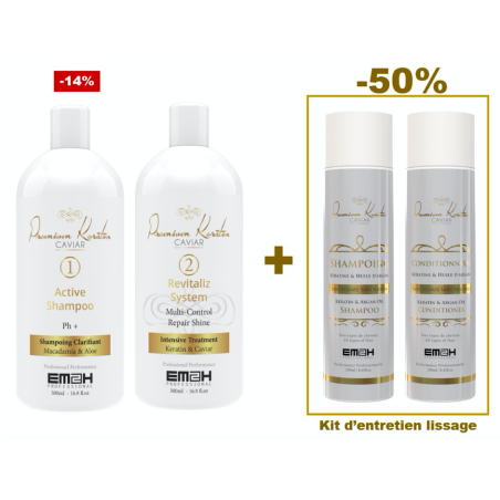Kit Premium Keratin Caviar 500 ml duo entretien lissage