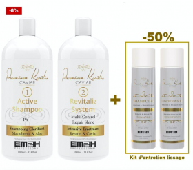 Kit Premium Keratin Caviar 1000 ml + duo entretien Premium Keratin Caviar 2X250 ml