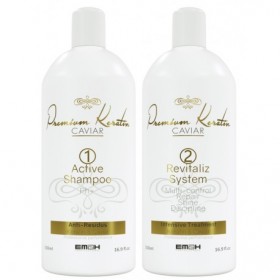 KIT LISSAGE BRÉSILIEN EM2H PREMIUM KERATIN CAVIAR 1000 ml