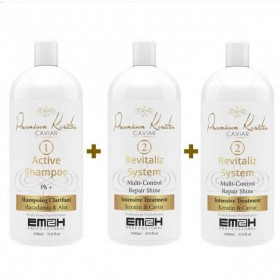 2 LITRES PREMIUM KERATIN CAVIAR + 1 SHAMPOING CLARIFIANT 1000 ML