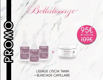 LYSCIA KIT DE LISSAGE TANIN ET DNA 250 ml + BLIND'AGE CAPILLAIRE 250 ml