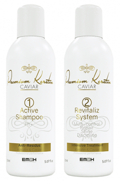 KIT LISSAGE BRÉSILIEN EM2H PREMIUM KERATIN CAVIAR 150 ml