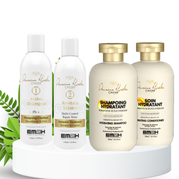 Kit lissage Premium Keratin Caviar 150 ml + duo entretien Premium Keratin Caviar 2X300 ml