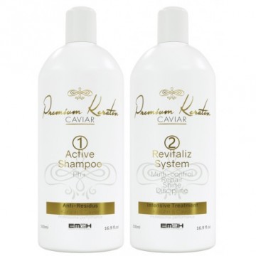 KIT LISSAGE BRÉSILIEN EM2H PREMIUM KERATIN CAVIAR 1000 ml